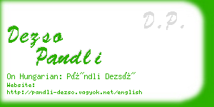 dezso pandli business card